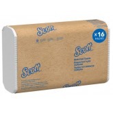 Scott White Multifold Paper Towels 01804 - 250 Sheets per Pack, 16 Packs per Case